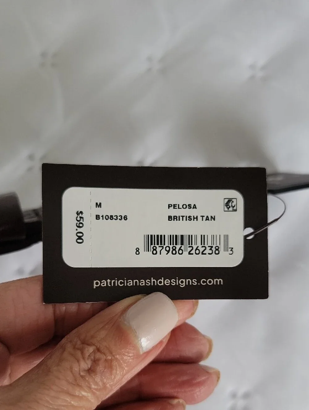 Patricia Nash British Tan Leather Belt NWT with Embossed Detail, Size M